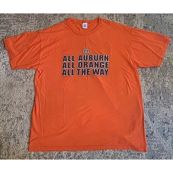 Russell Athletic Auburn Tigers Orange Graphic Tee Shirt Size Large L - Picture 1 of 9
